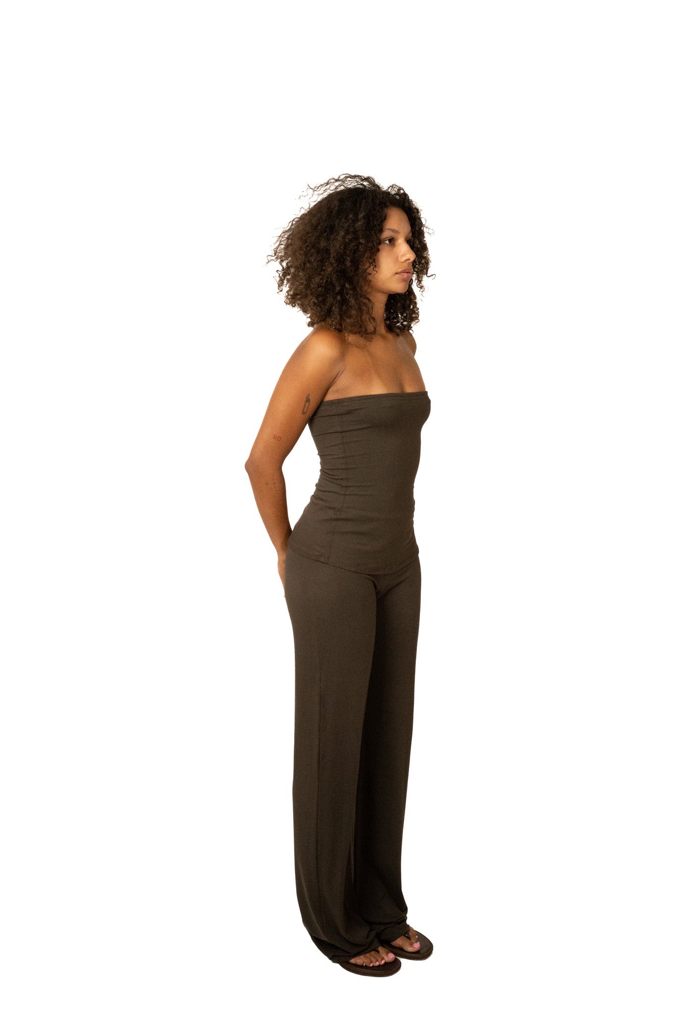 The bamboo strapless top - brown
