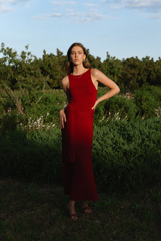 The bamboo maxi dress - red