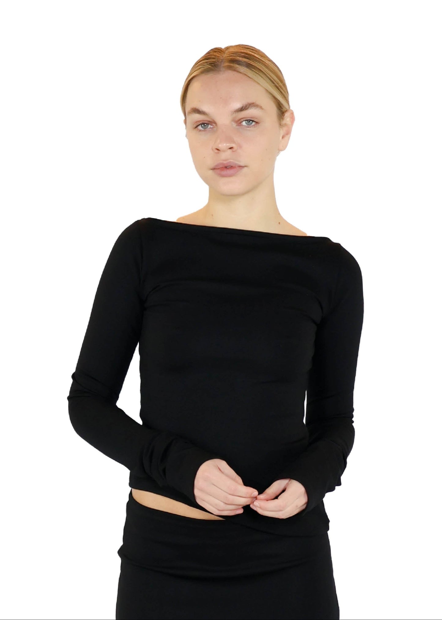 The heavy longsleeve top - black