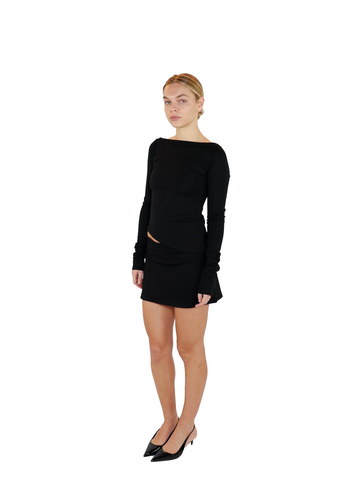 THE HEAVY LONGSLEEVE TOP - BLACK