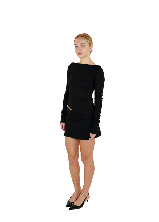 The heavy longsleeve top - black