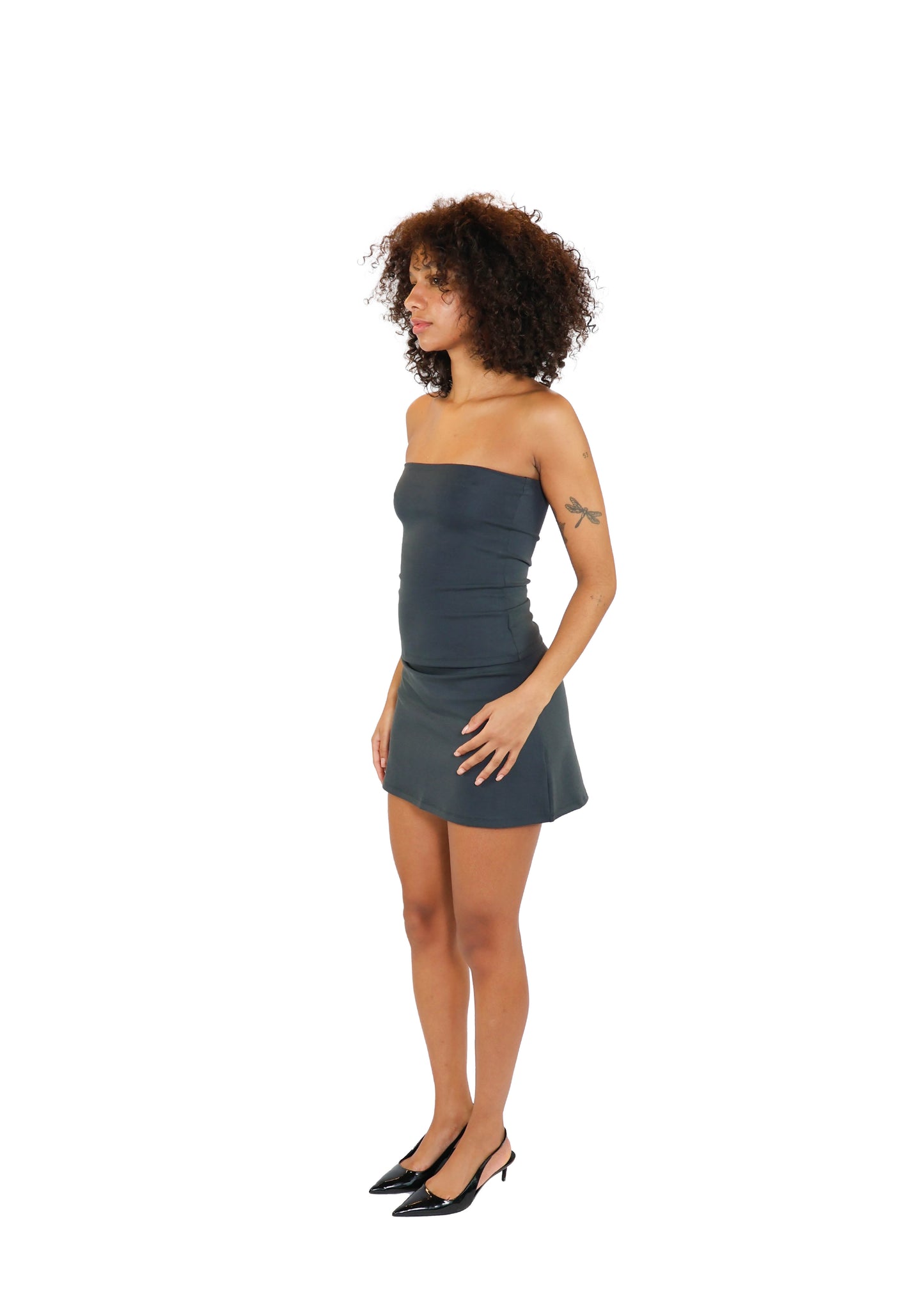 THE STRAPLESS TOP - GREY