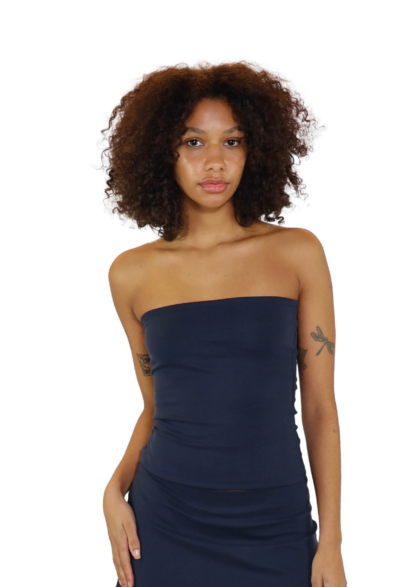 The strapless top - dark blue