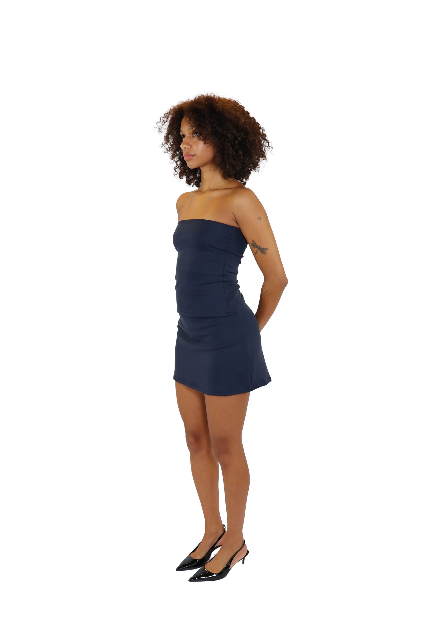 THE STRAPLESS TOP - DARK BLUE