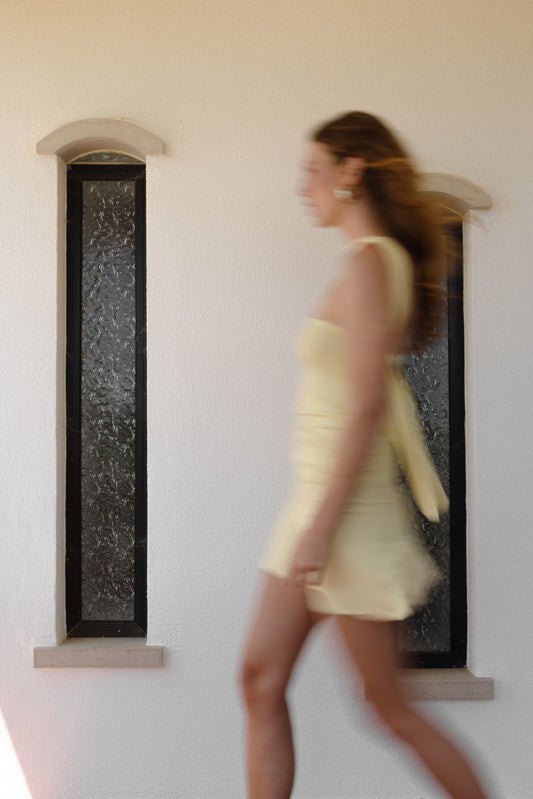 The bamboo mini skirt - butter yellow