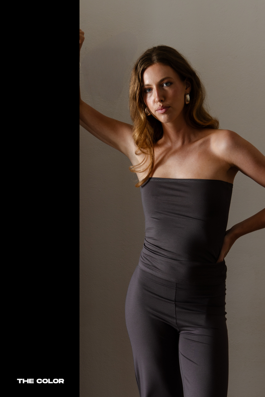 The bamboo strapless top - black