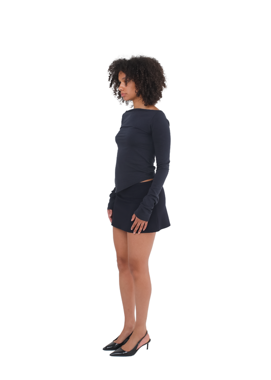 THE A-LINE MINI SKIRT - DARK BLUE