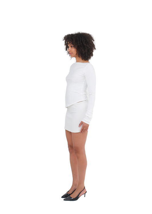 THE A-LINE MINI SKIRT - WHITE