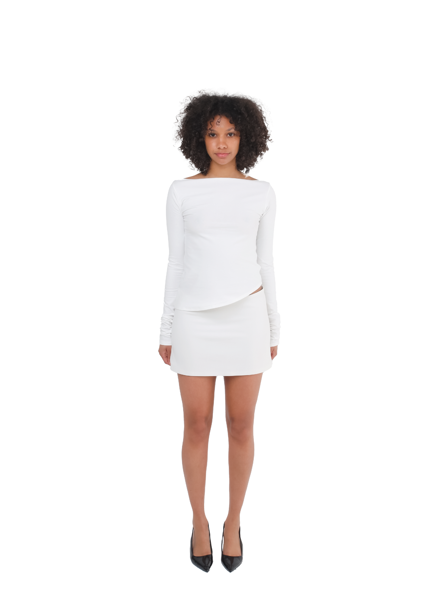 THE A-LINE MINI SKIRT - WHITE