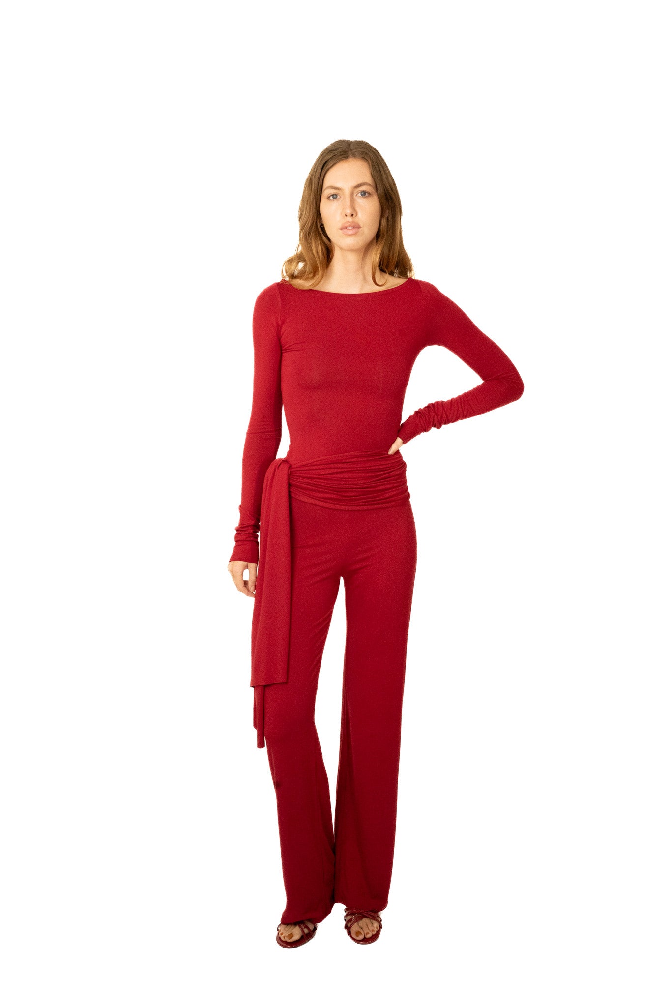 The bamboo pants - red