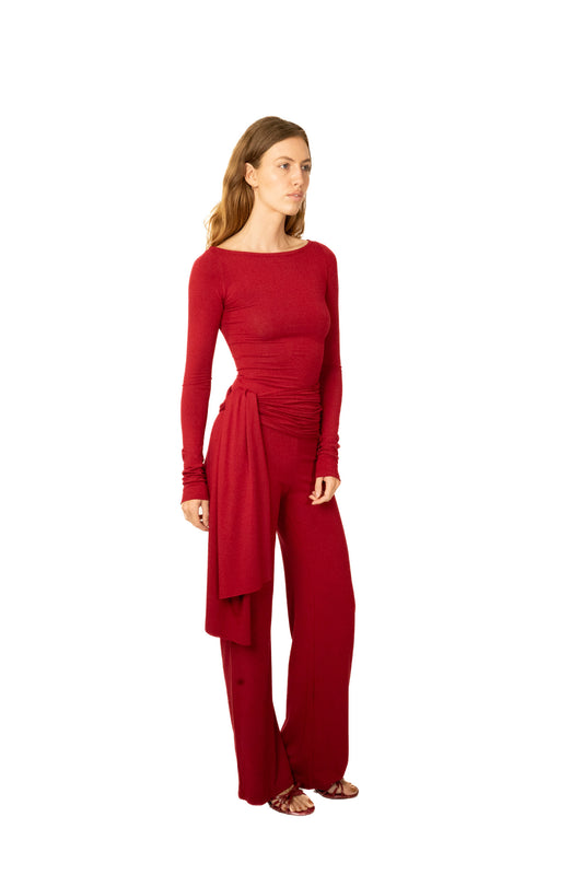 The bamboo scarf large - red