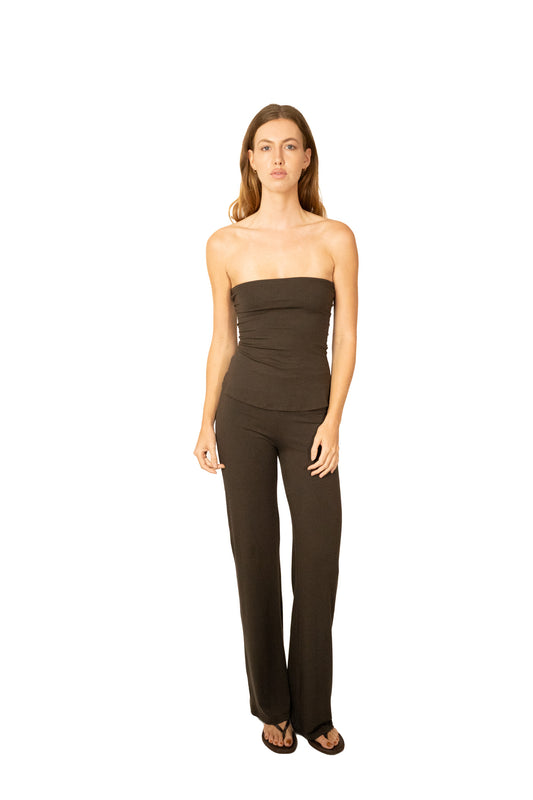 The bamboo strapless top - brown