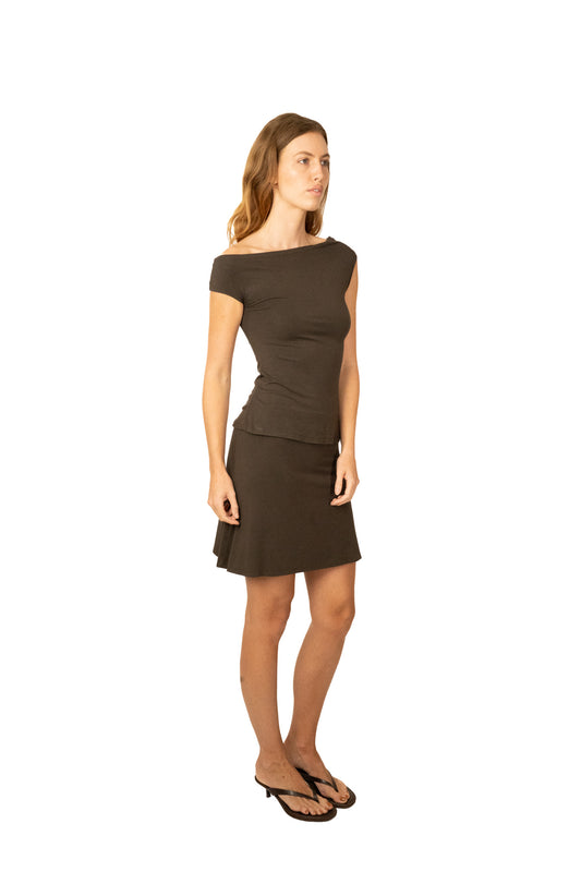 The bamboo midi skirt - brown