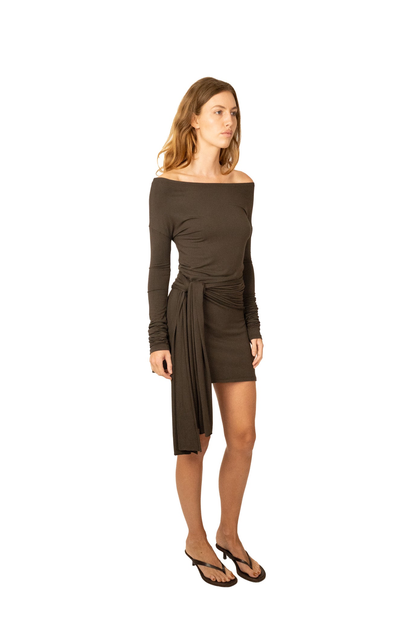 The bamboo balloon dress - brown