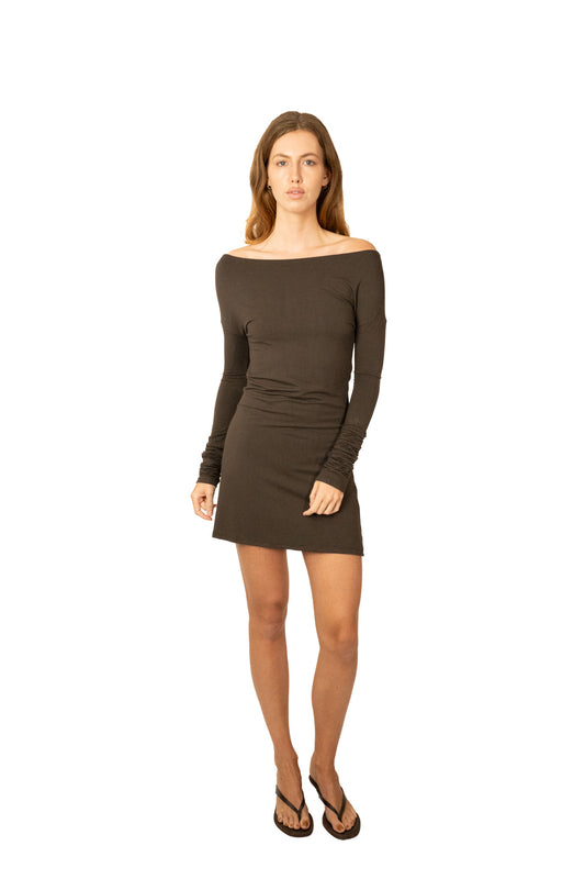 The bamboo balloon dress - brown