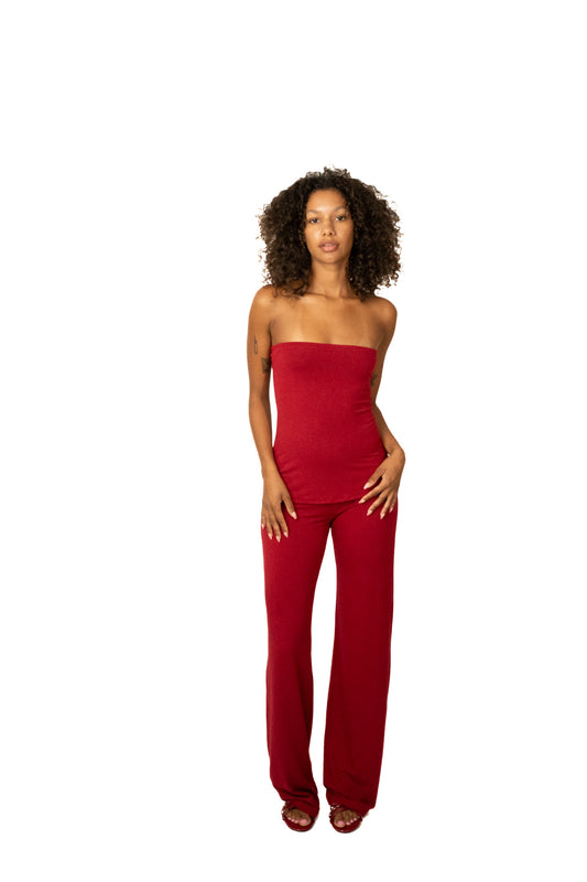The bamboo pants - red
