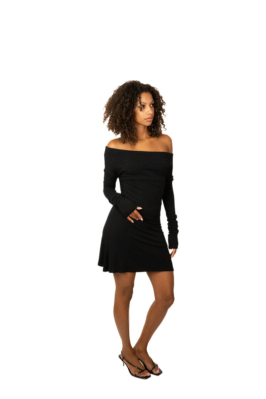 The bamboo balloon dress - black