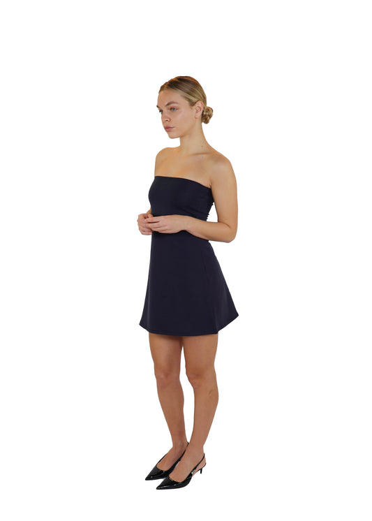 THE STRAPLESS DRESS - DARK BLUE