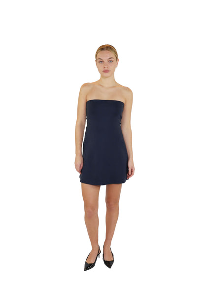 THE STRAPLESS DRESS - DARK BLUE