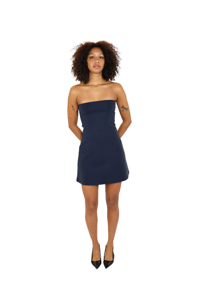 THE STRAPLESS DRESS - DARK BLUE